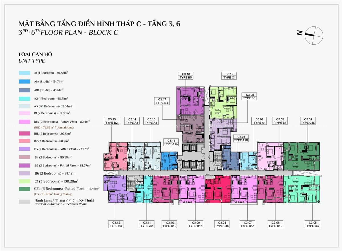 Mặt Bằng Căn Hộ Elysian Tháp C