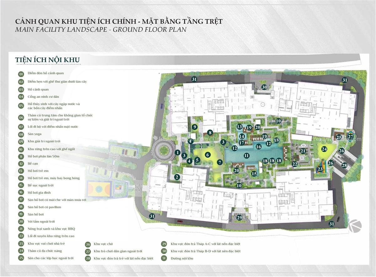 Mặt Bằng Tầng Trệt Elysian