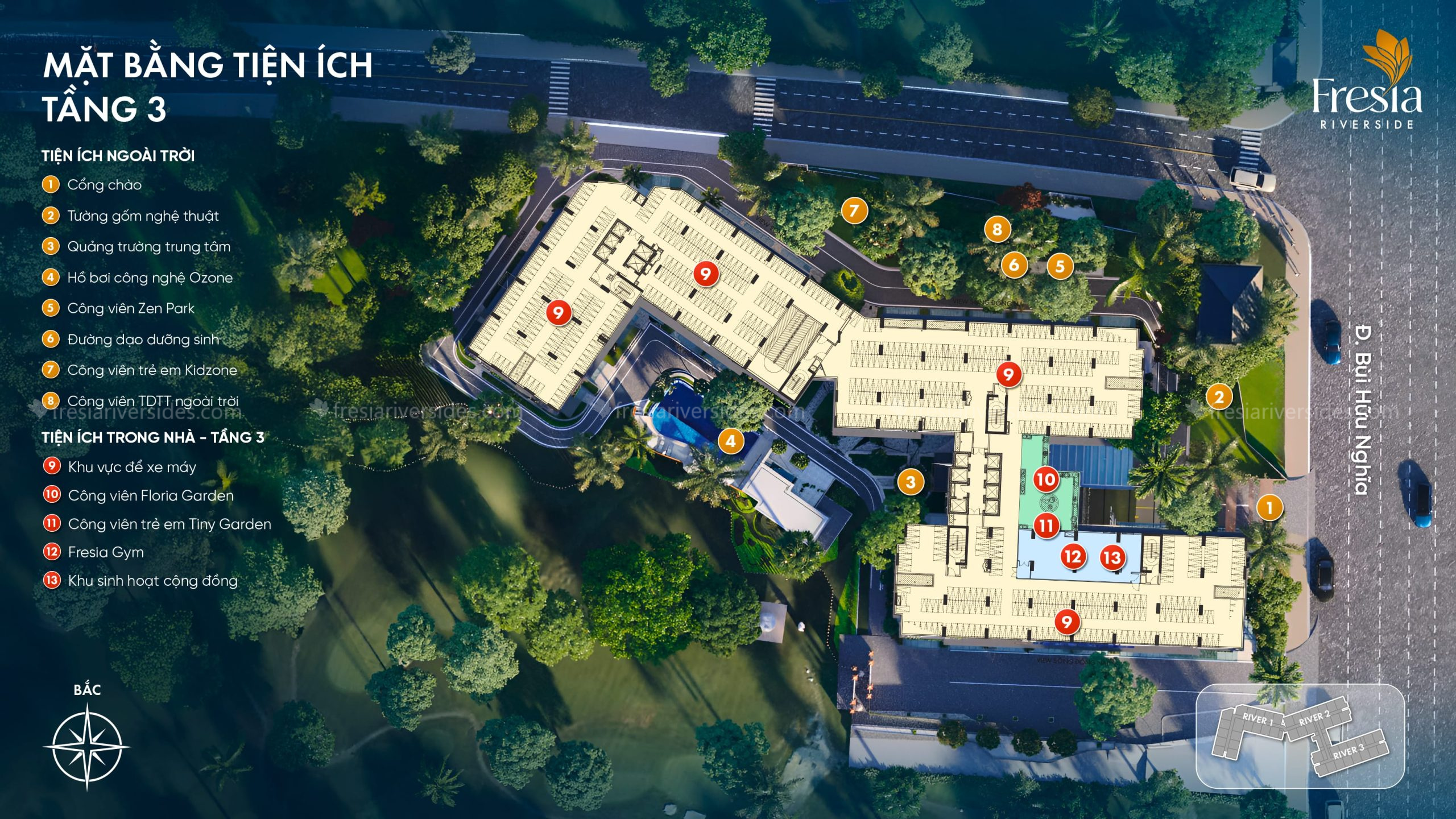 Mặt Bằng Tiện ích Fresia Tầng 3