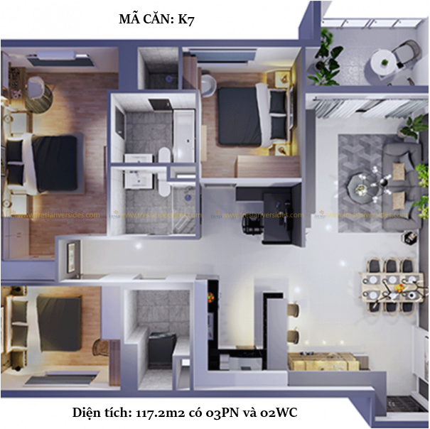 Thiết Kế Căn Hộ Docklands Sài Gòn Mã K7