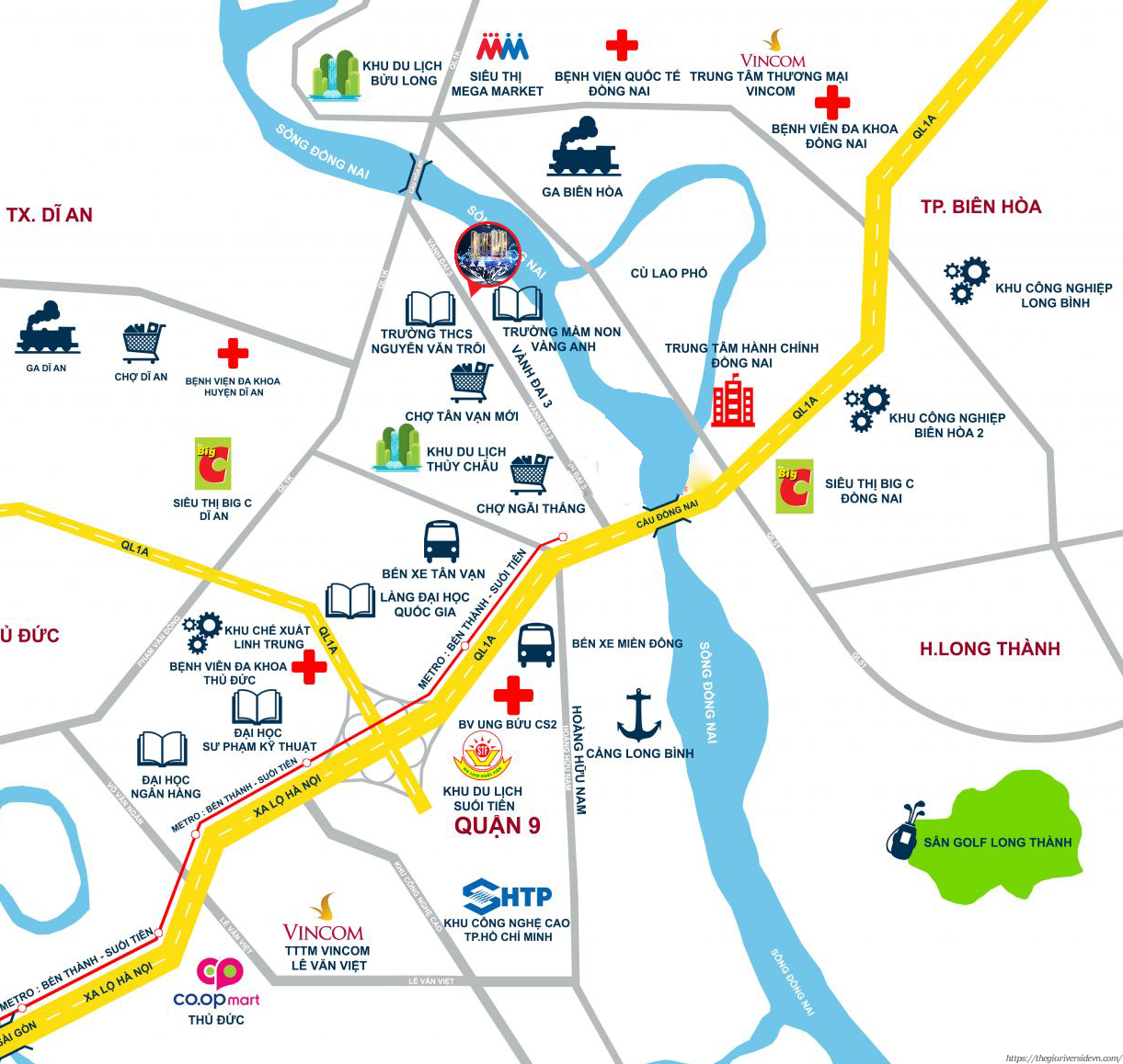 Vị Trí Căn Hộ Fresia Riverside